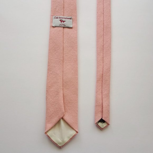Tip Top Vintage Pale Pink Narrow Wool Tie - Picture 3 of 3